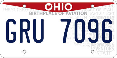 OH license plate GRU7096