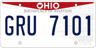 OH license plate GRU7101