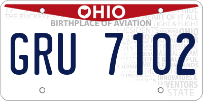 OH license plate GRU7102