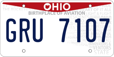 OH license plate GRU7107