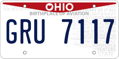 OH license plate GRU7117
