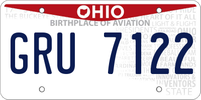 OH license plate GRU7122