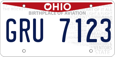 OH license plate GRU7123