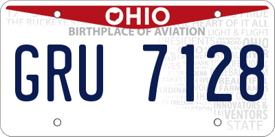 OH license plate GRU7128
