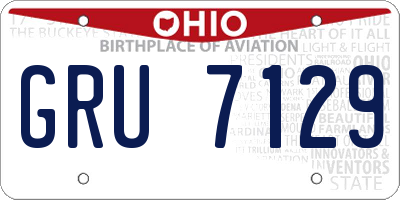OH license plate GRU7129