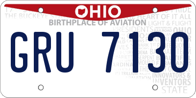 OH license plate GRU7130