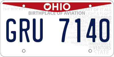 OH license plate GRU7140