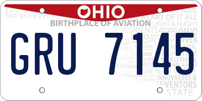OH license plate GRU7145