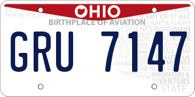 OH license plate GRU7147