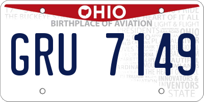 OH license plate GRU7149