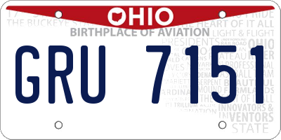 OH license plate GRU7151