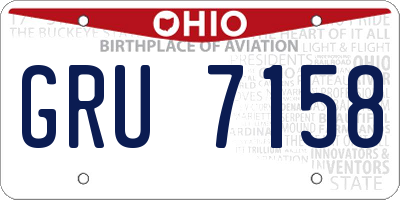 OH license plate GRU7158