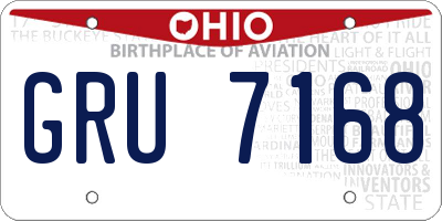 OH license plate GRU7168