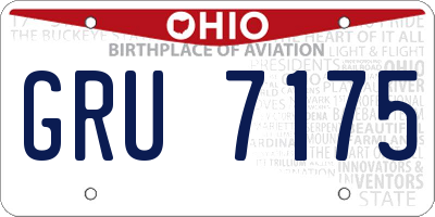OH license plate GRU7175