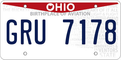 OH license plate GRU7178