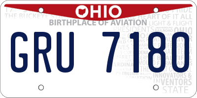 OH license plate GRU7180