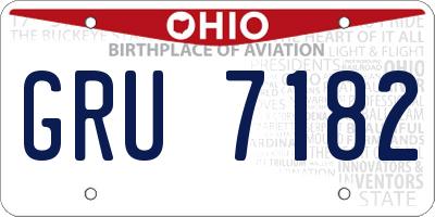 OH license plate GRU7182