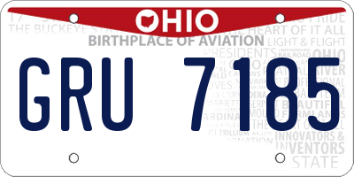 OH license plate GRU7185