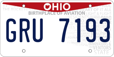 OH license plate GRU7193