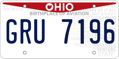OH license plate GRU7196
