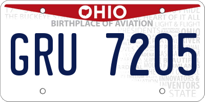 OH license plate GRU7205