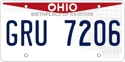 OH license plate GRU7206