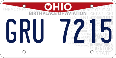 OH license plate GRU7215