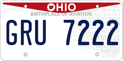 OH license plate GRU7222