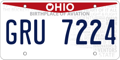 OH license plate GRU7224