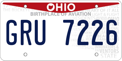 OH license plate GRU7226