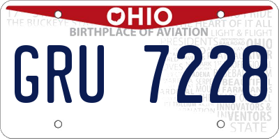 OH license plate GRU7228