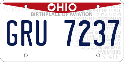 OH license plate GRU7237