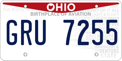 OH license plate GRU7255