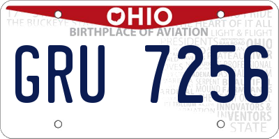 OH license plate GRU7256