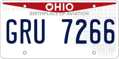 OH license plate GRU7266