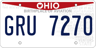 OH license plate GRU7270