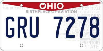 OH license plate GRU7278