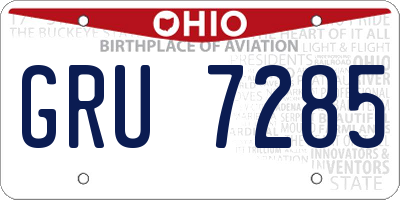 OH license plate GRU7285