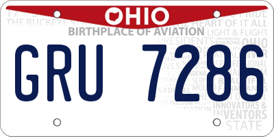 OH license plate GRU7286