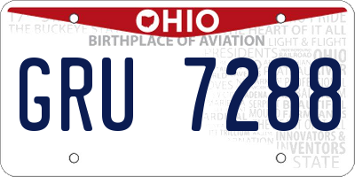 OH license plate GRU7288