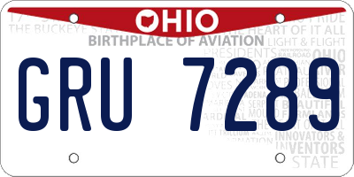 OH license plate GRU7289