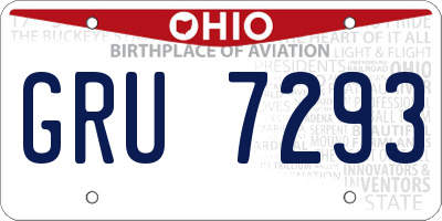 OH license plate GRU7293