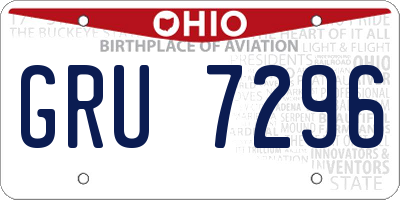OH license plate GRU7296