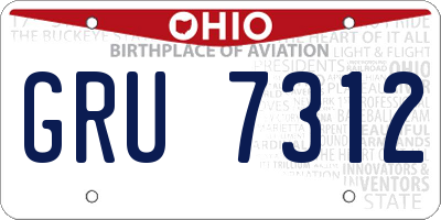 OH license plate GRU7312