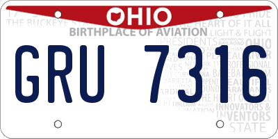 OH license plate GRU7316