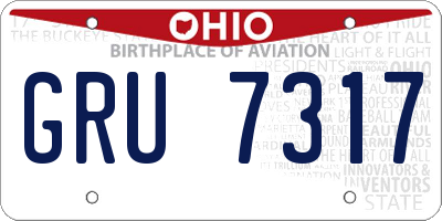 OH license plate GRU7317