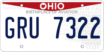 OH license plate GRU7322