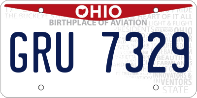 OH license plate GRU7329
