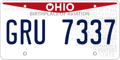 OH license plate GRU7337