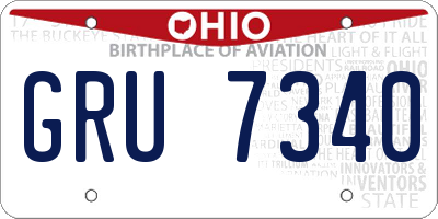OH license plate GRU7340